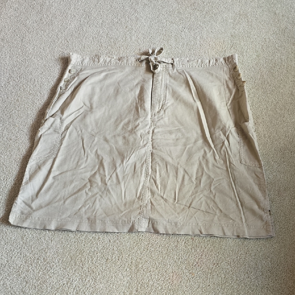 Columbia Beige Drawstring Midi Skirt